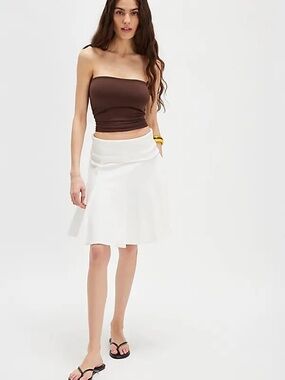 Geel Nara White Foldover Skirt
